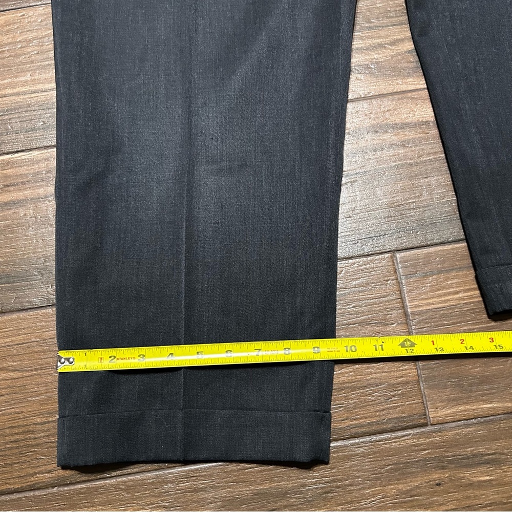 36x23 Brooks Brothers Men’s Wool Pleated Dress Pants Gray Cuffed Legs 36 Short - Picture 6 of 9
